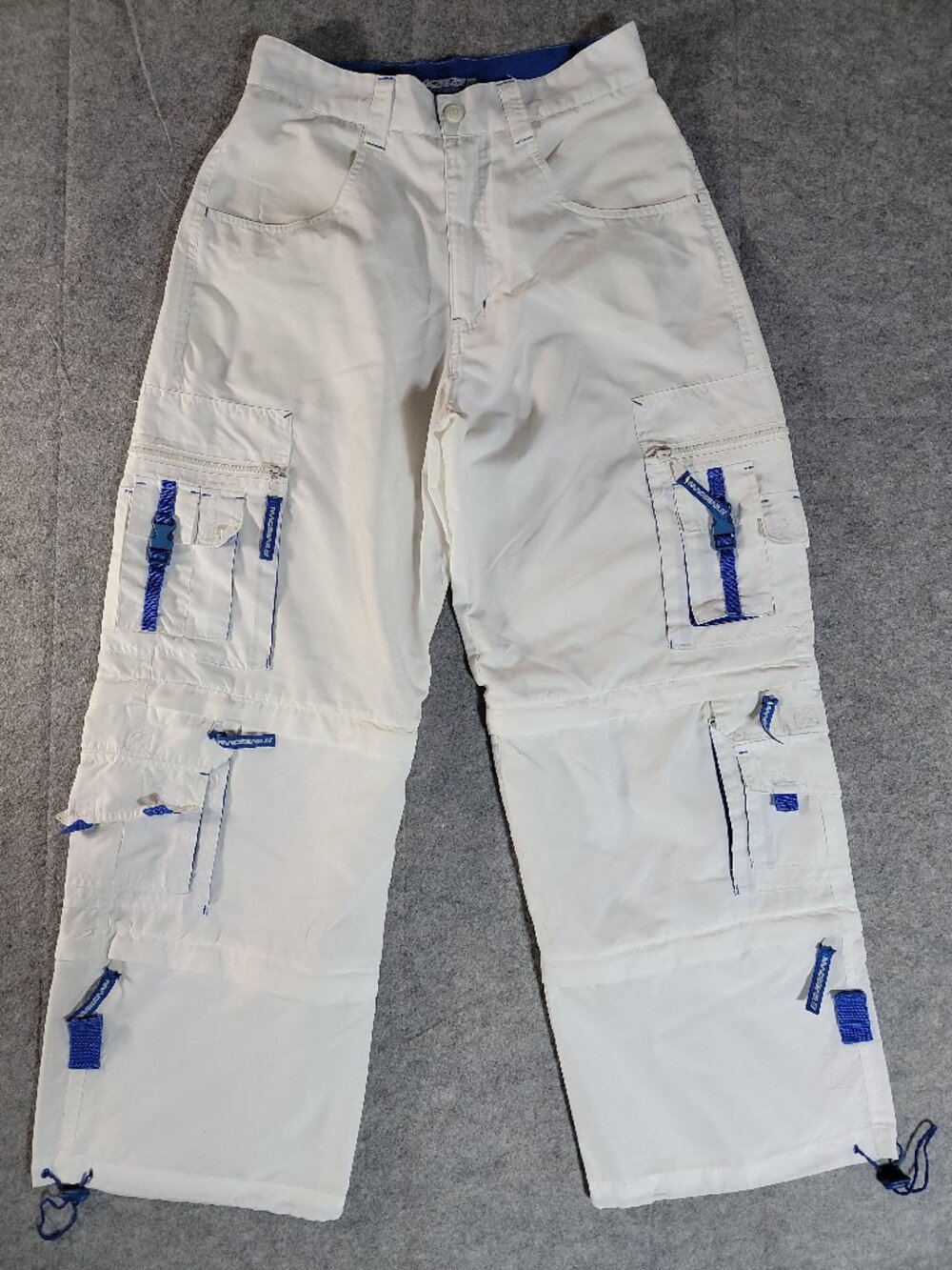 Vintage Macgear Y2K Convertible 4-in-1 Baggy Rave Cargo Pants Mens 30 White